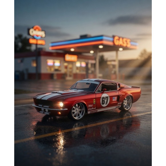 Jada Toys Other - Jada Toys Bigtime Muscle 1967 Ford Mustang Shelby GT500KR 1:24 Diecast Red White